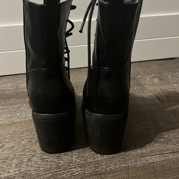 Black open toe mid boots - Picture 4 of 5